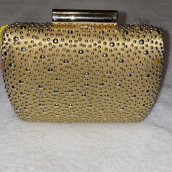 J Blue Gold Studded Evening Clutch/Crossbody - Picture 3 of 8